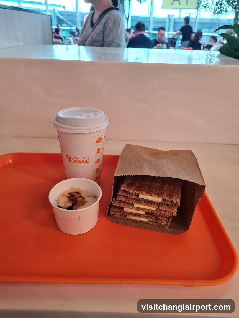Food Tray with Drink and Cake