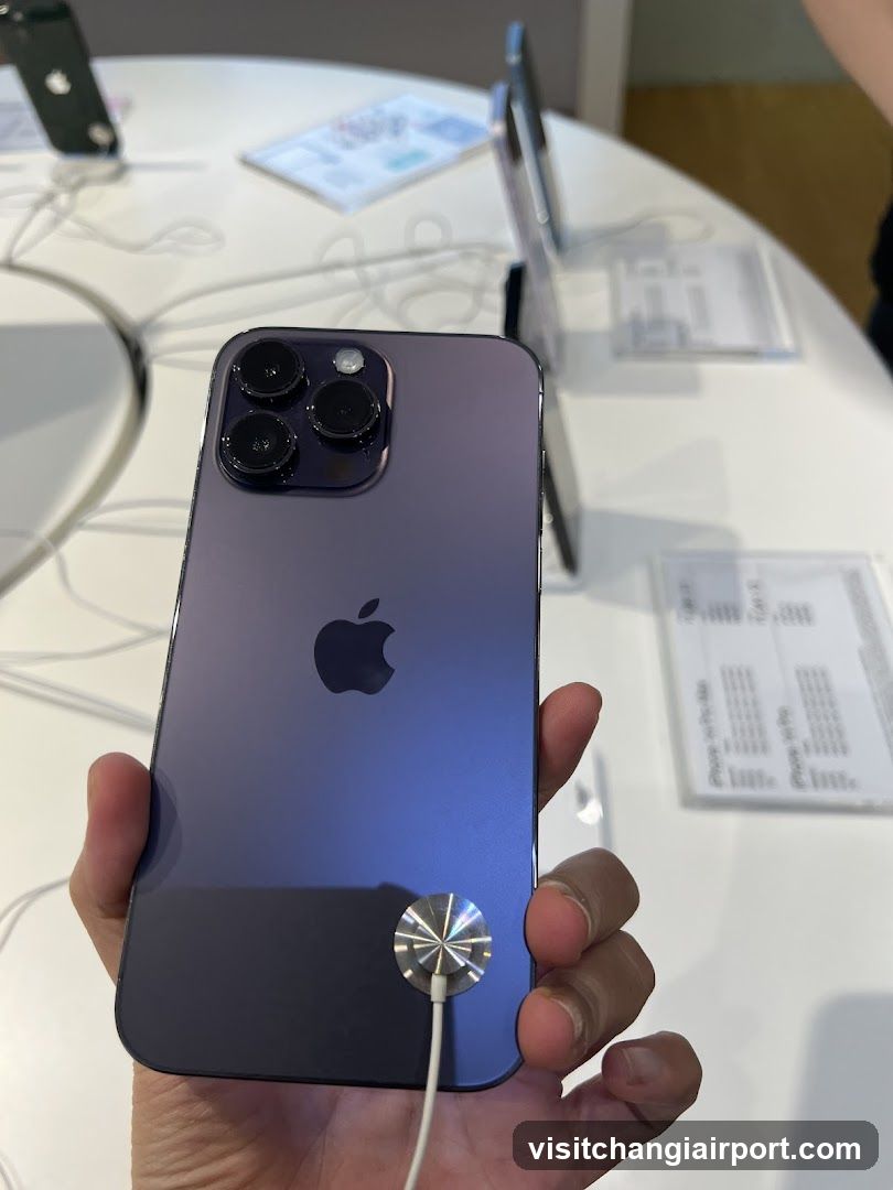 iPhone on display table