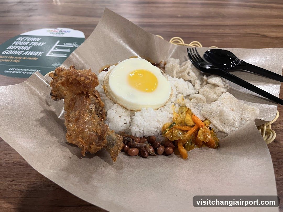 Fried Chicken Rice Bowl with Egg and Side Dishes