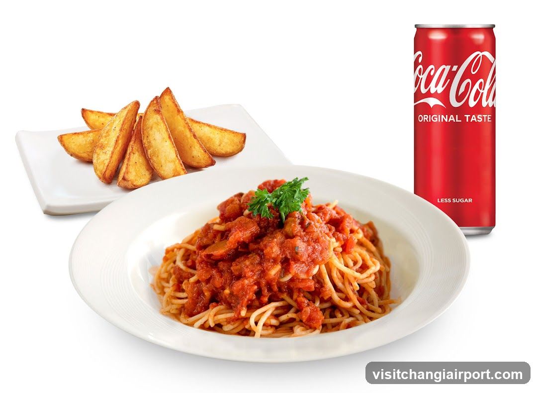 Spaghetti with Meat Sauce and French Fries