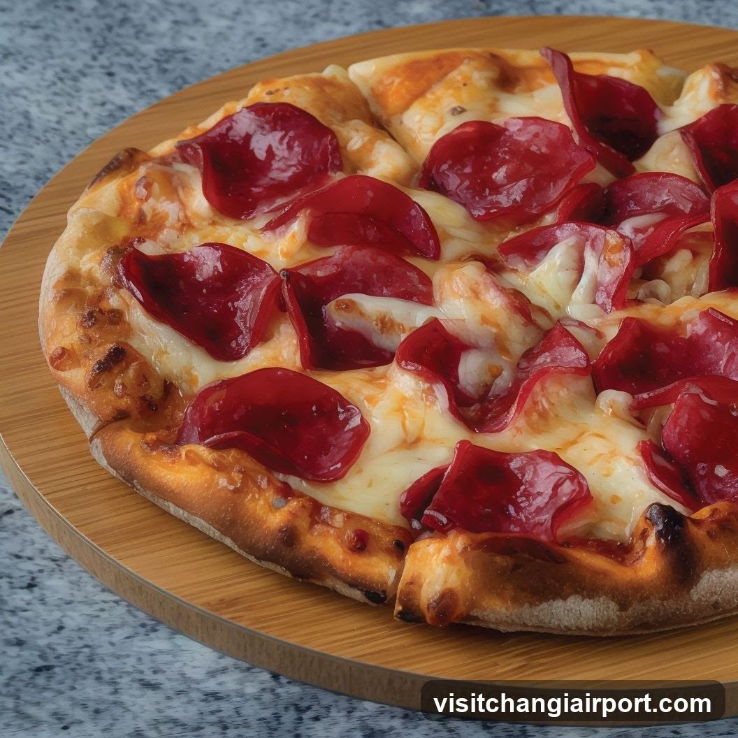 Pepperoni Pizza on Wooden Board