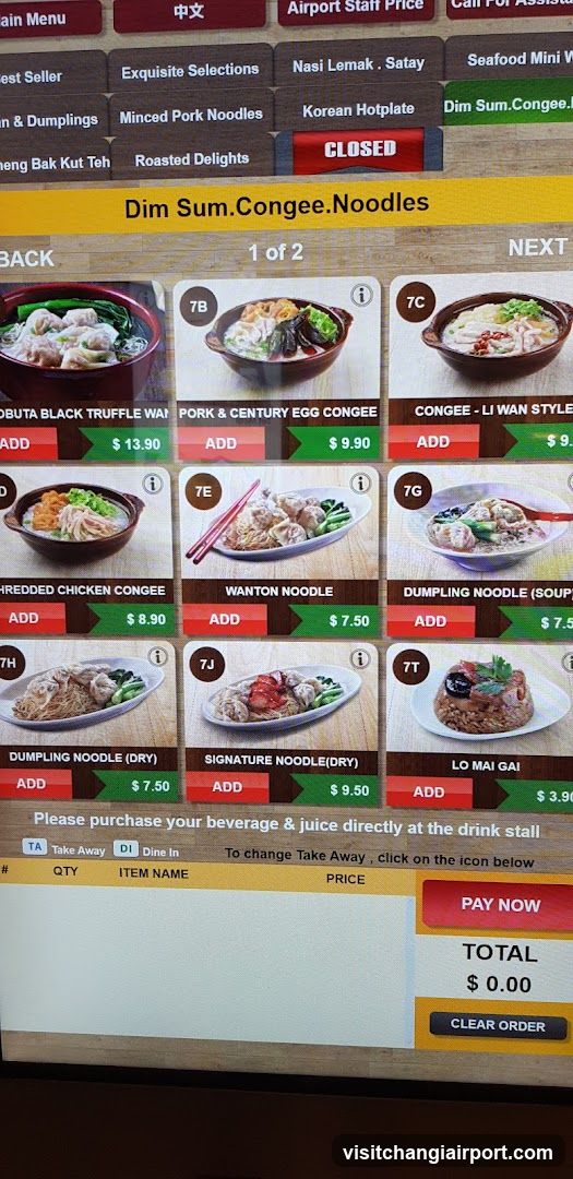 Dim Sum.Congee.Noodles Menu Board