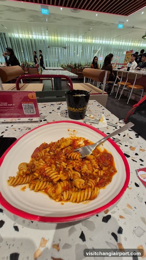 Pasta Meal in Restaurant Interior
