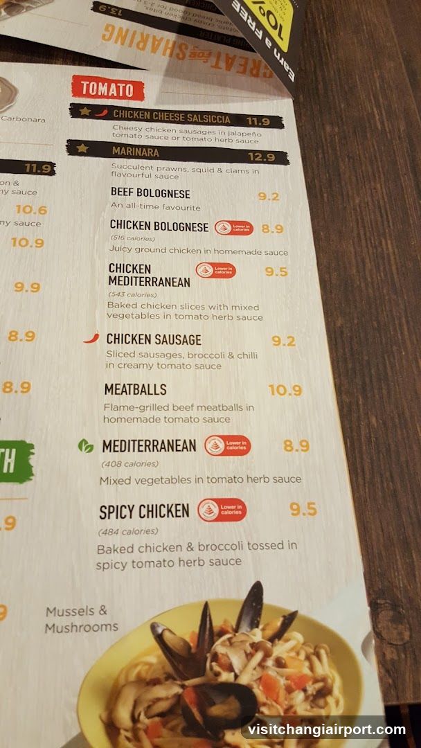Tomato Sauce Menu Page