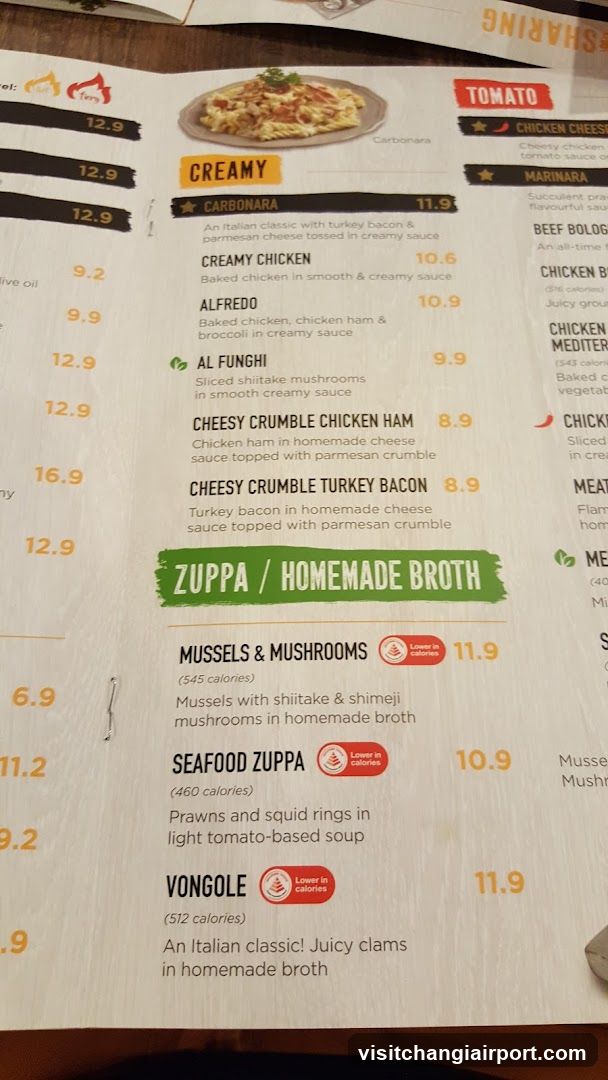 Italian Restaurant Menu Page