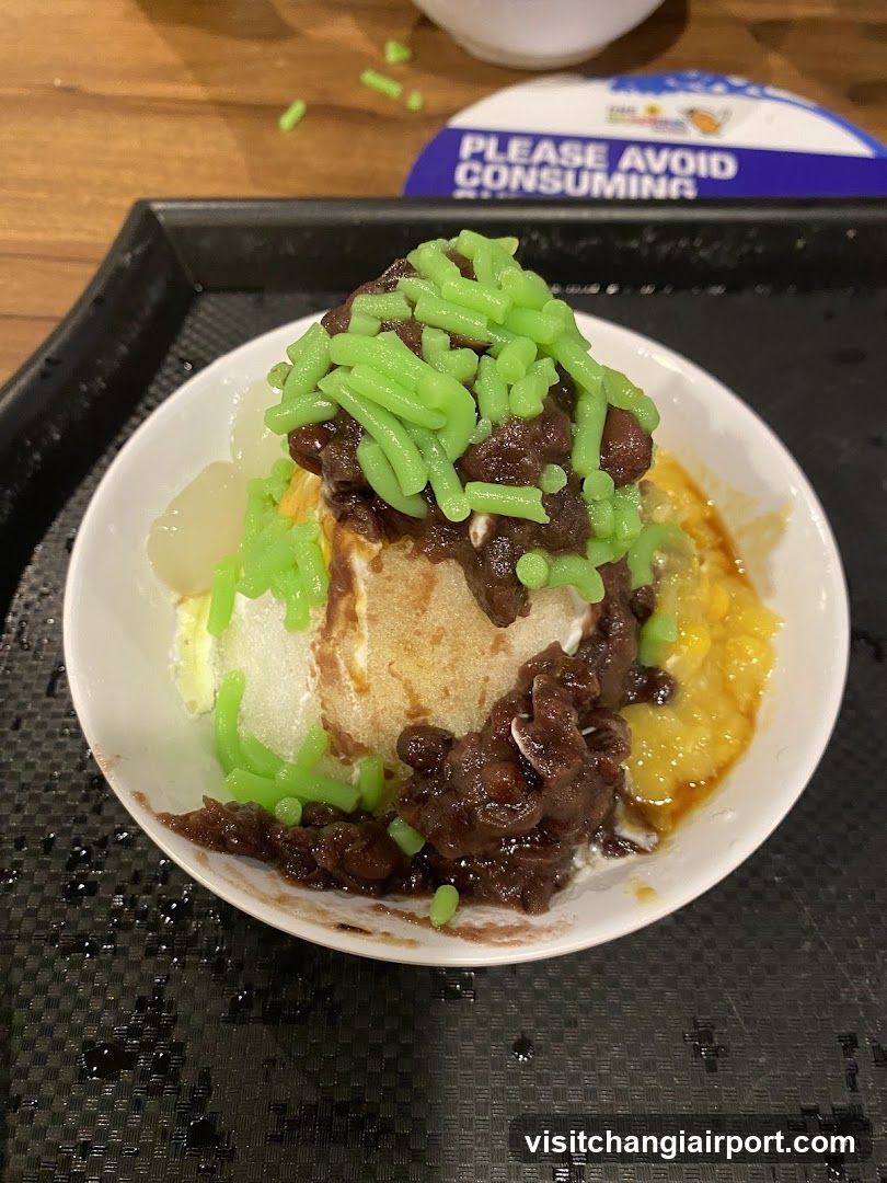 Dessert Bowl with Green Vermicelli and Red Bean Paste