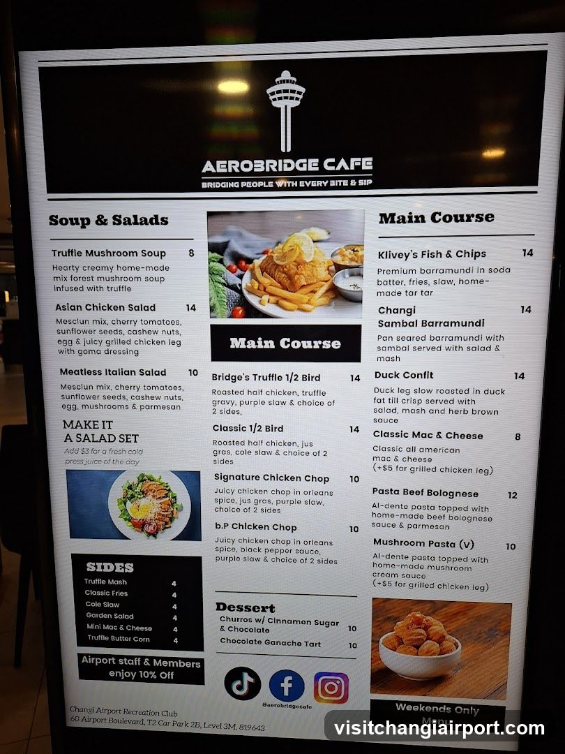 Aerobridge Cafe Menu