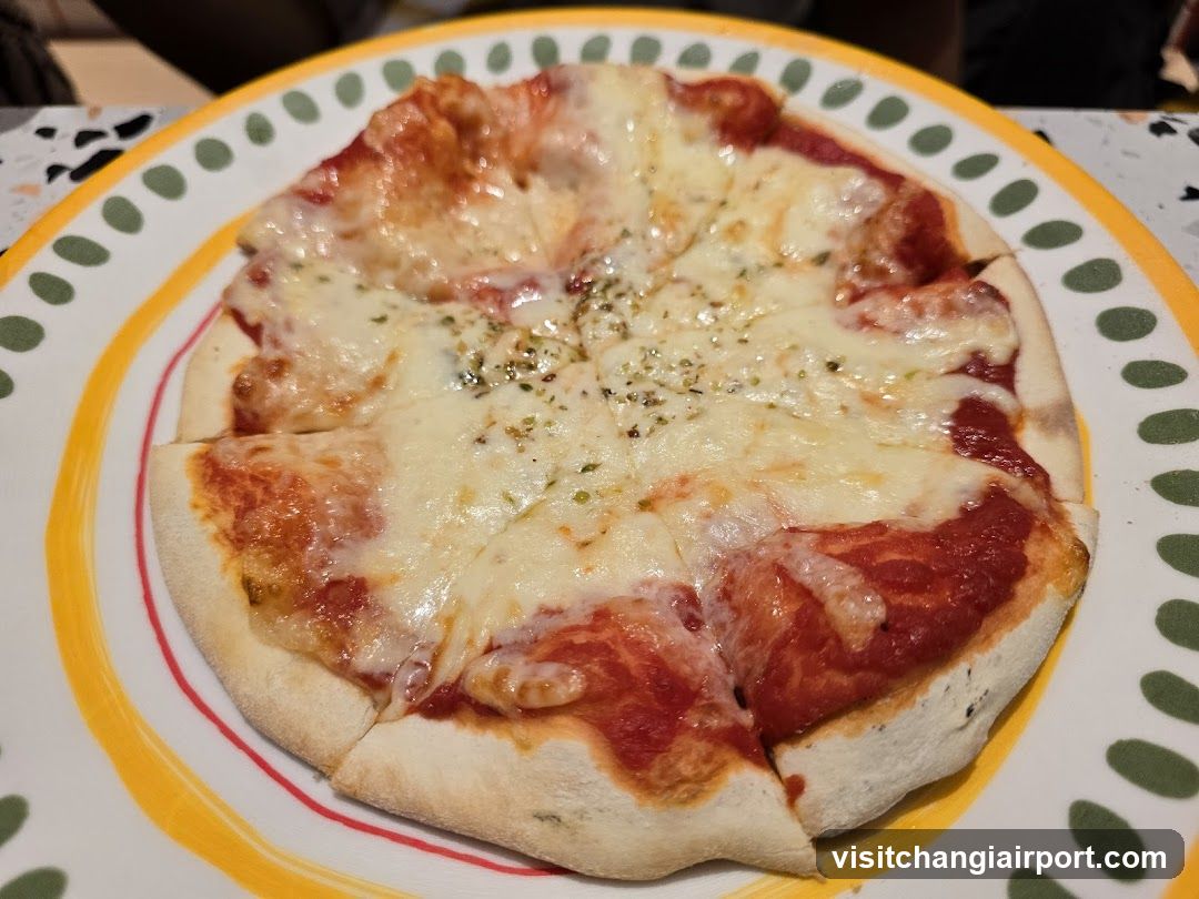 Cheese Pizza on Decorative Plate
