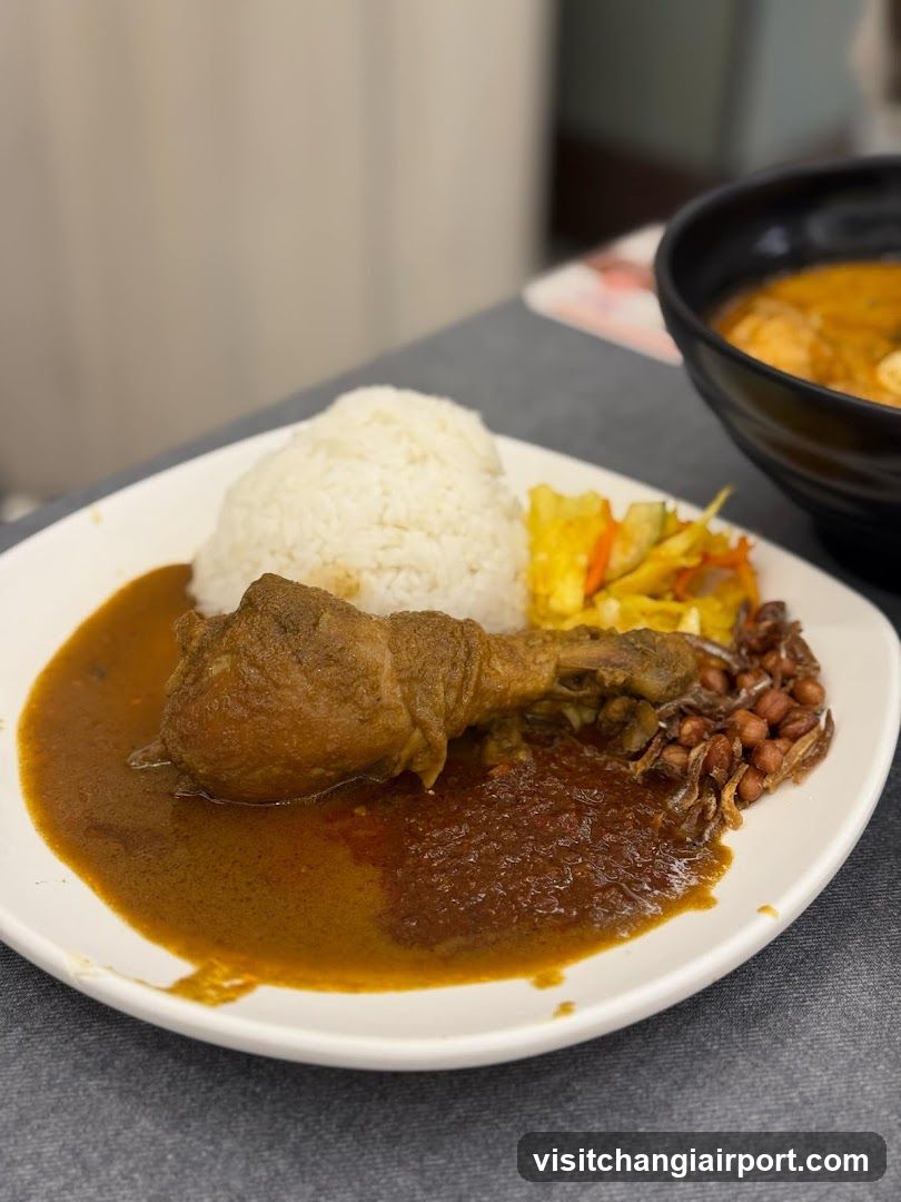 Curry Chicken with Rice and Side Dishes