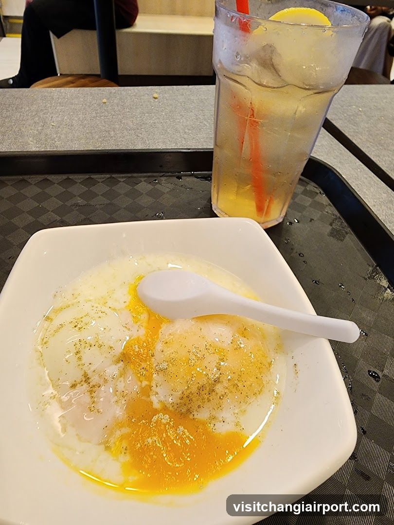 Egg and Drink on Tray