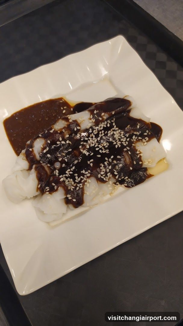 Rice Noodle with Sauce and Sesame Seeds