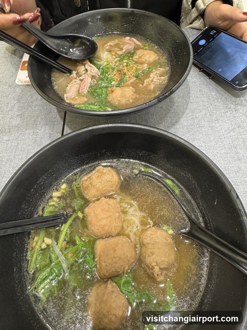 Bowl of Meatball Noodle Soup