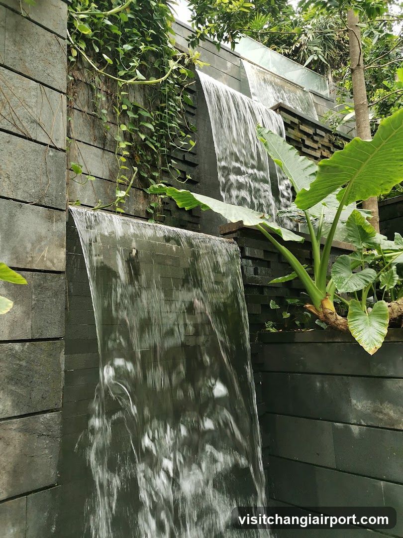 Waterfall Feature with Greenery