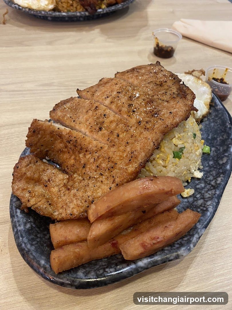 Fried Rice Plate with Pork and Sausage
