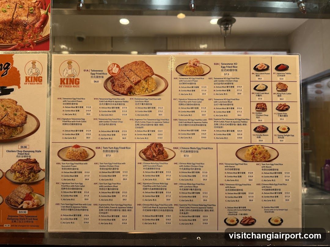 King of Fried Rice Menu Board