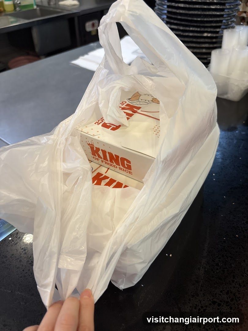 Takeout order in plastic bag