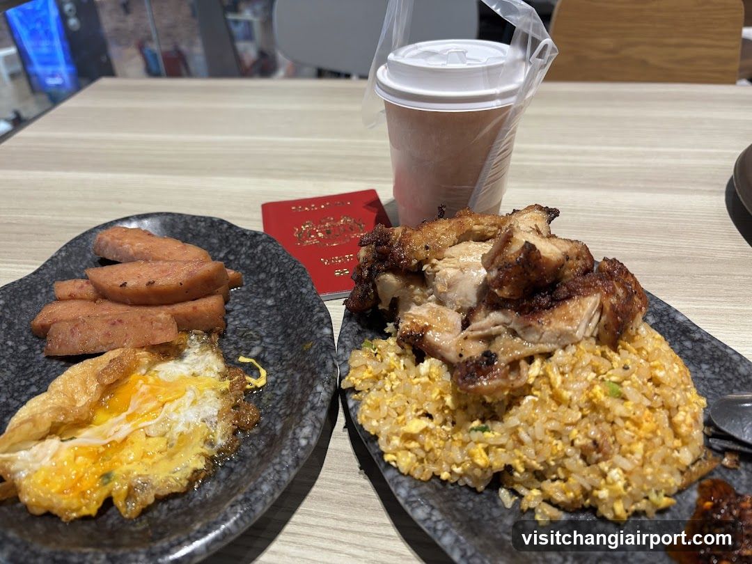 Breakfast Meal with Fried Rice and Sausage