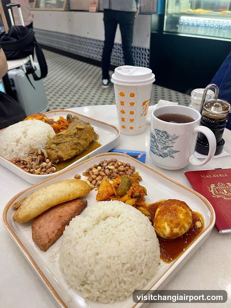 Food Tray with Curry and Coffee