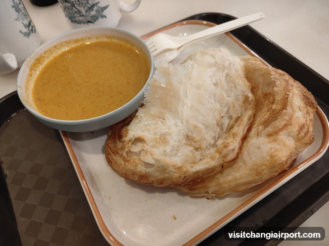 Breakfast Meal with Curry and Roti