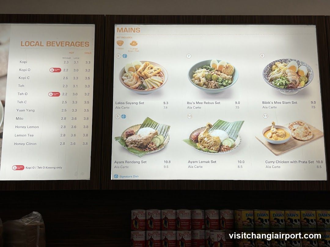 Local Beverages and Mains Menu Board