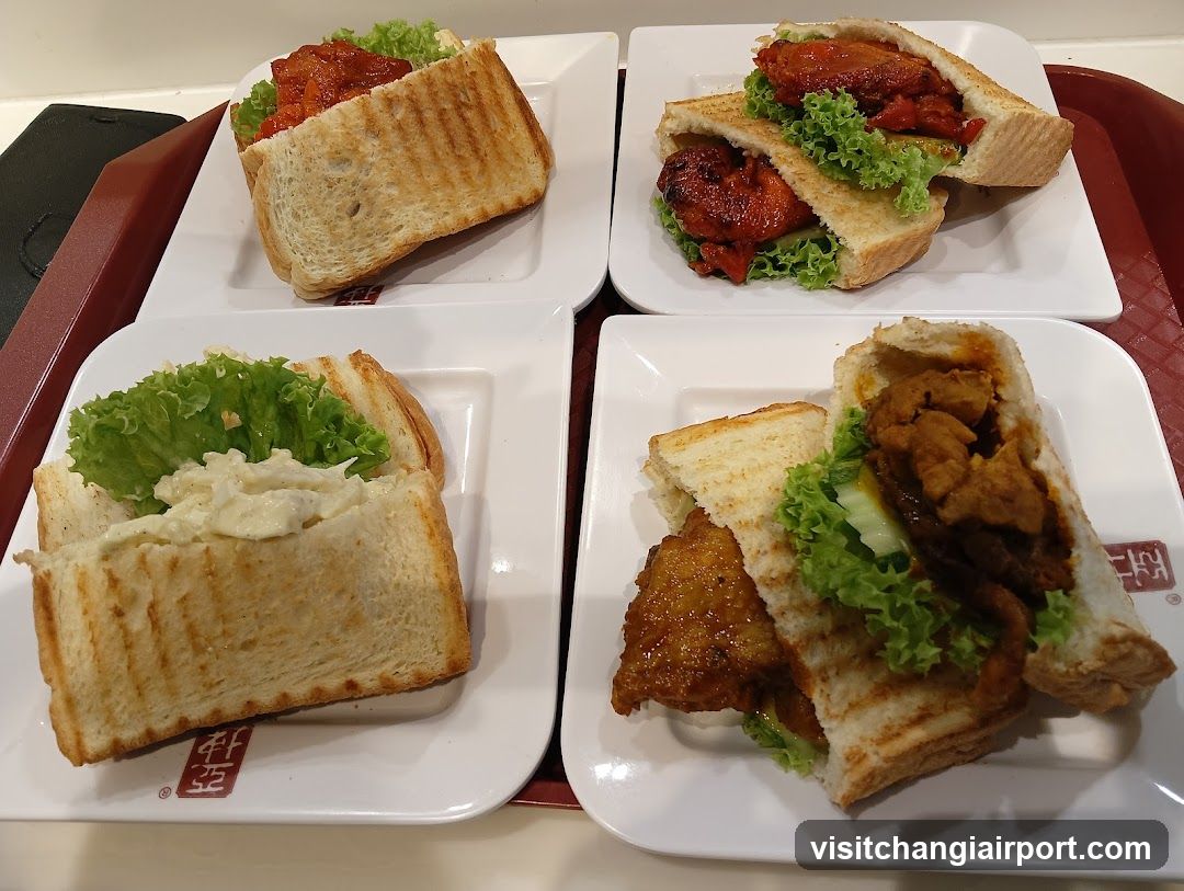Grilled Sandwiches on White Plates