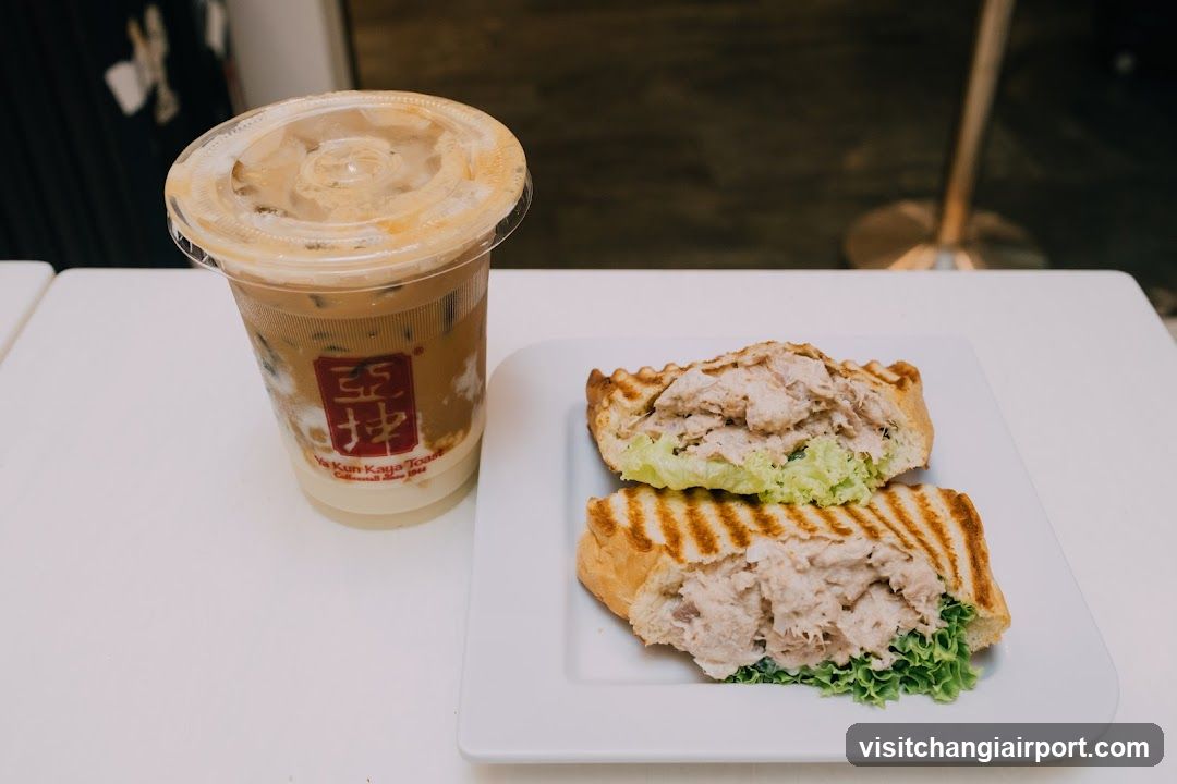 Tuna Salad Sandwich and Iced Coffee