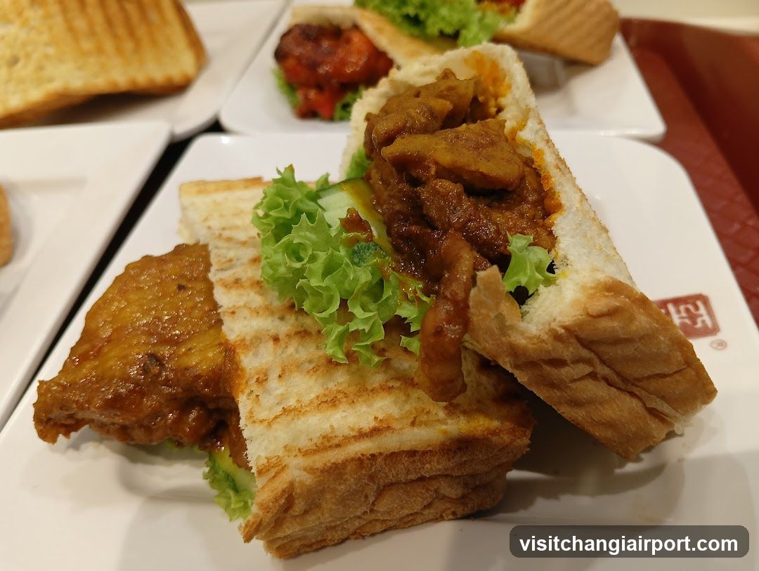 Grilled Sandwich with Meat and Lettuce