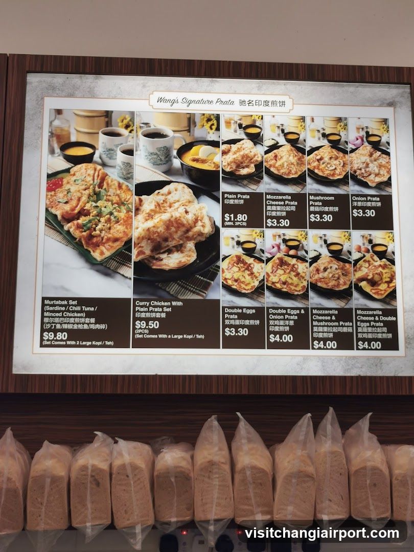 Wang's Signature Prata Menu Board