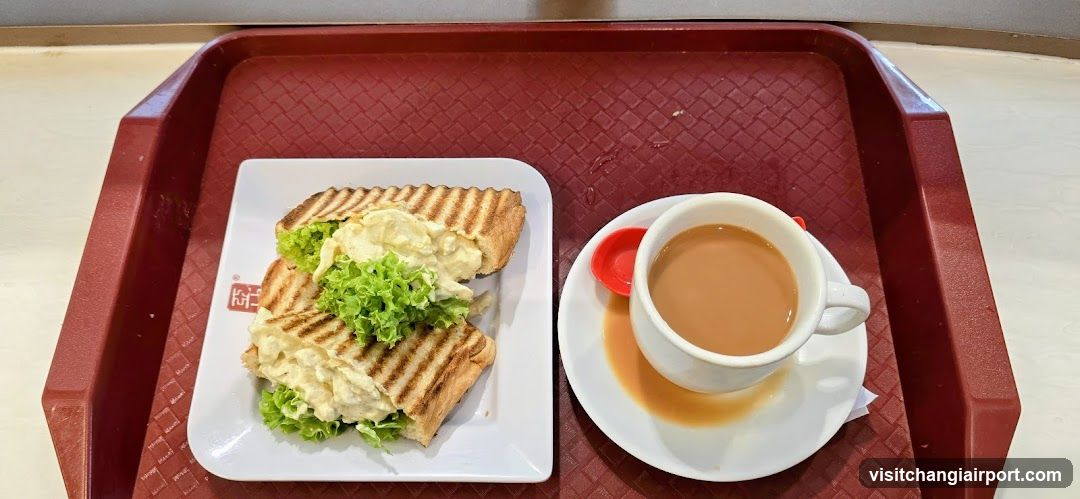 Grilled Sandwich and Tea on Tray