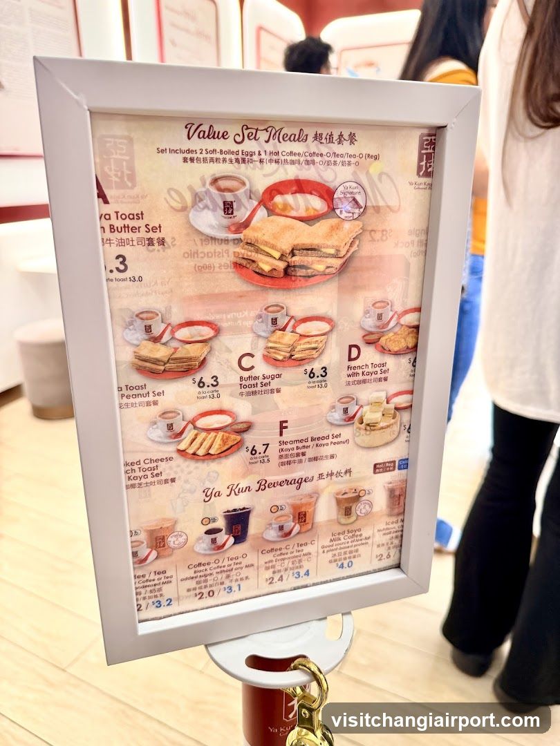 Ya Kun Toast & Coffee Menu Board