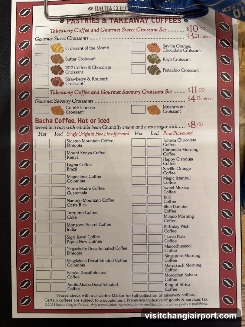 Bacha Coffee Menu