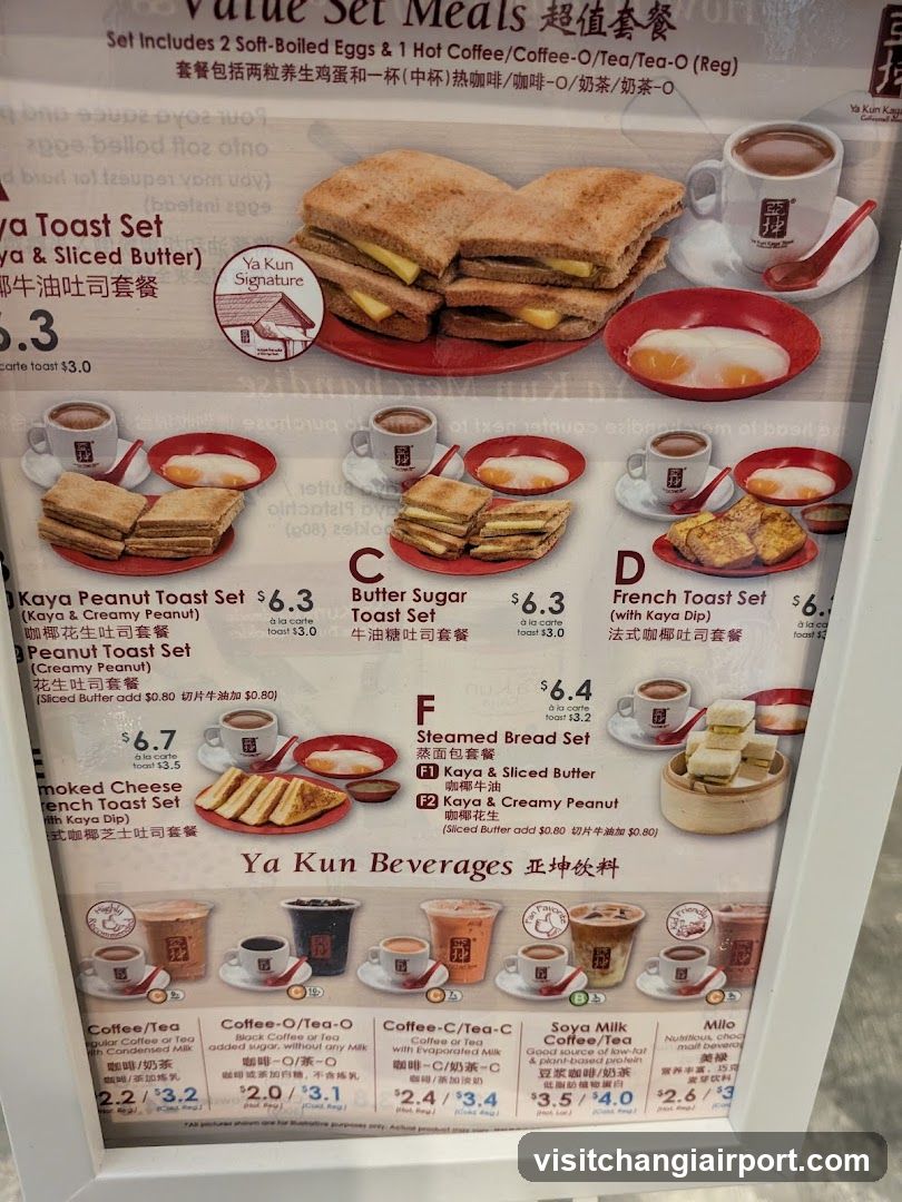 Ya Kun Toast Set Menu