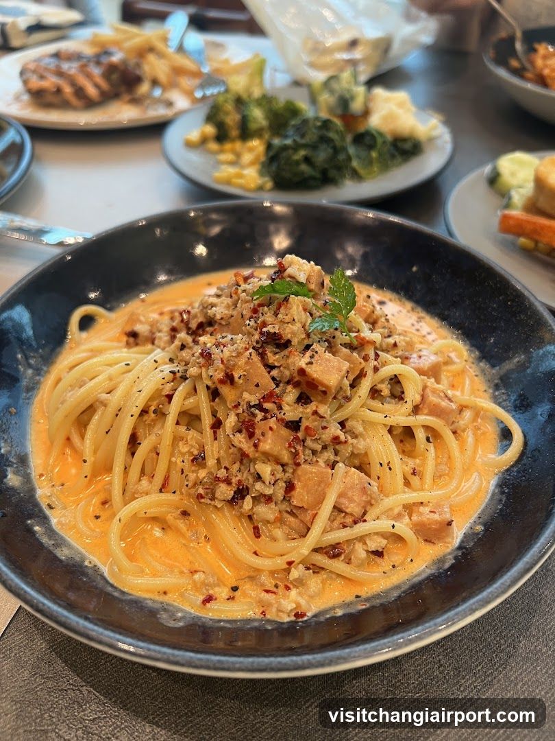 Spaghetti with Tofu and Creamy Sauce