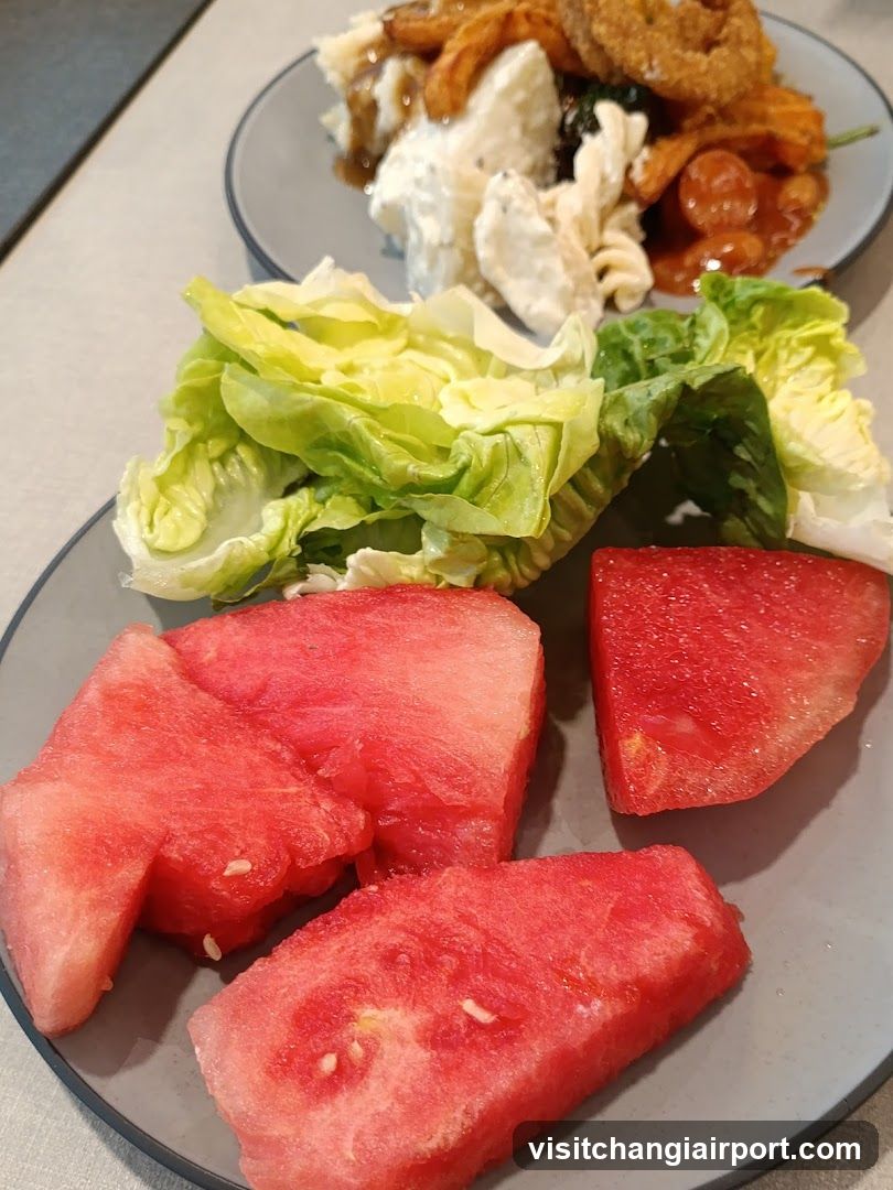 Food Plate with Watermelon and Salad