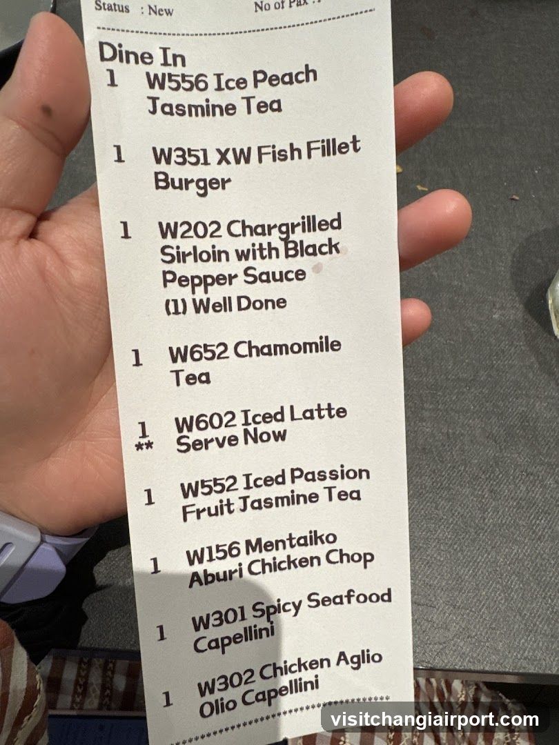 Receipt held in hand