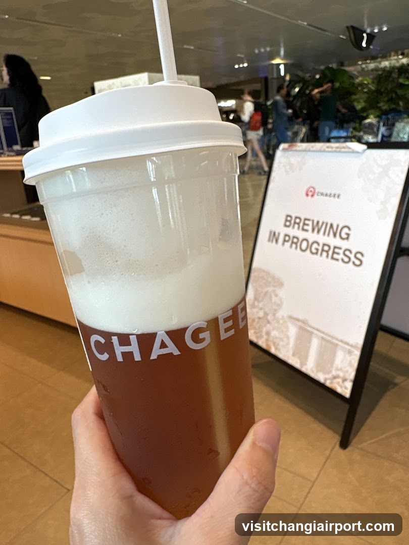 Chagee Drink in Airport Terminal