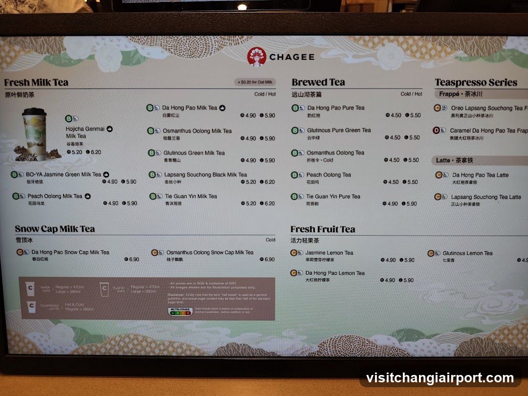 Chagee Menu Board