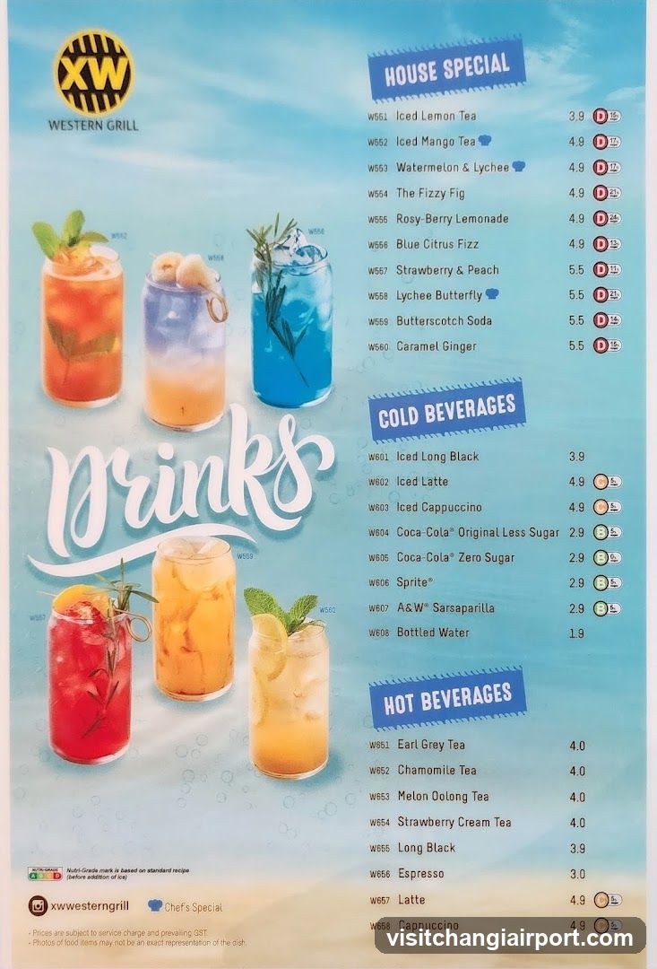 Western Grill Drinks Menu