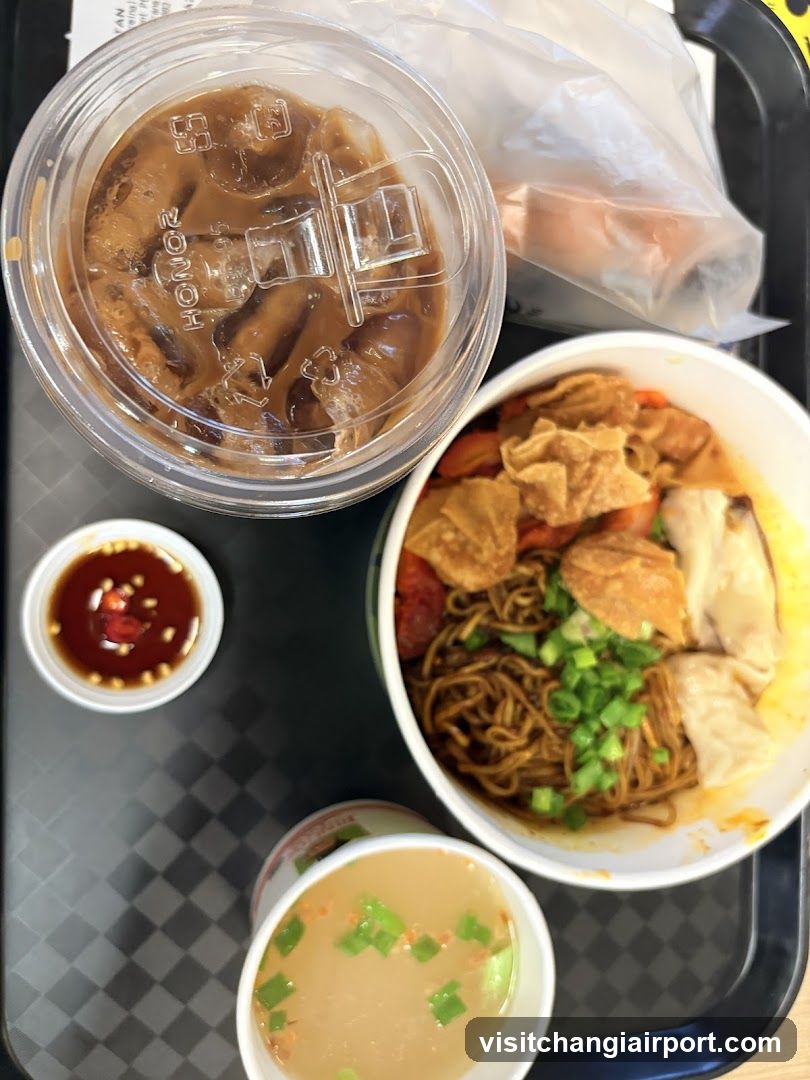 Food Tray with Noodles and Drink