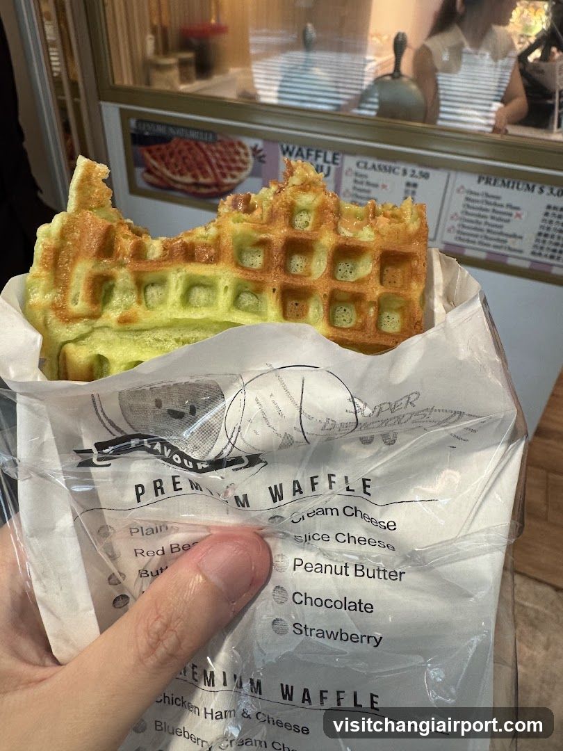 Waffle with Green and Brown Layers