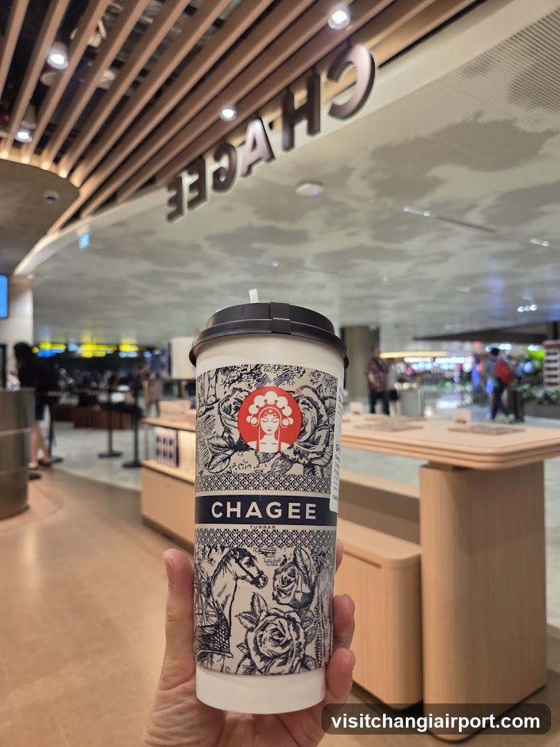 Chagee Cup in Airport Terminal
