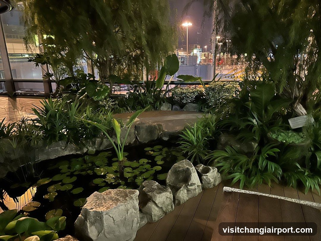 Indoor Garden Scene at Night