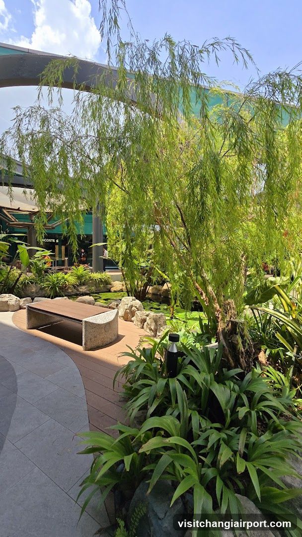 Garden Scene with Bench and Shop Entrance