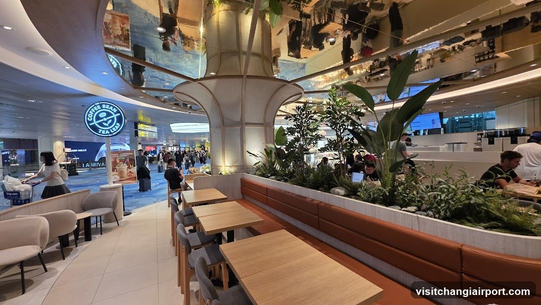 Food Court Interior with Seating Area