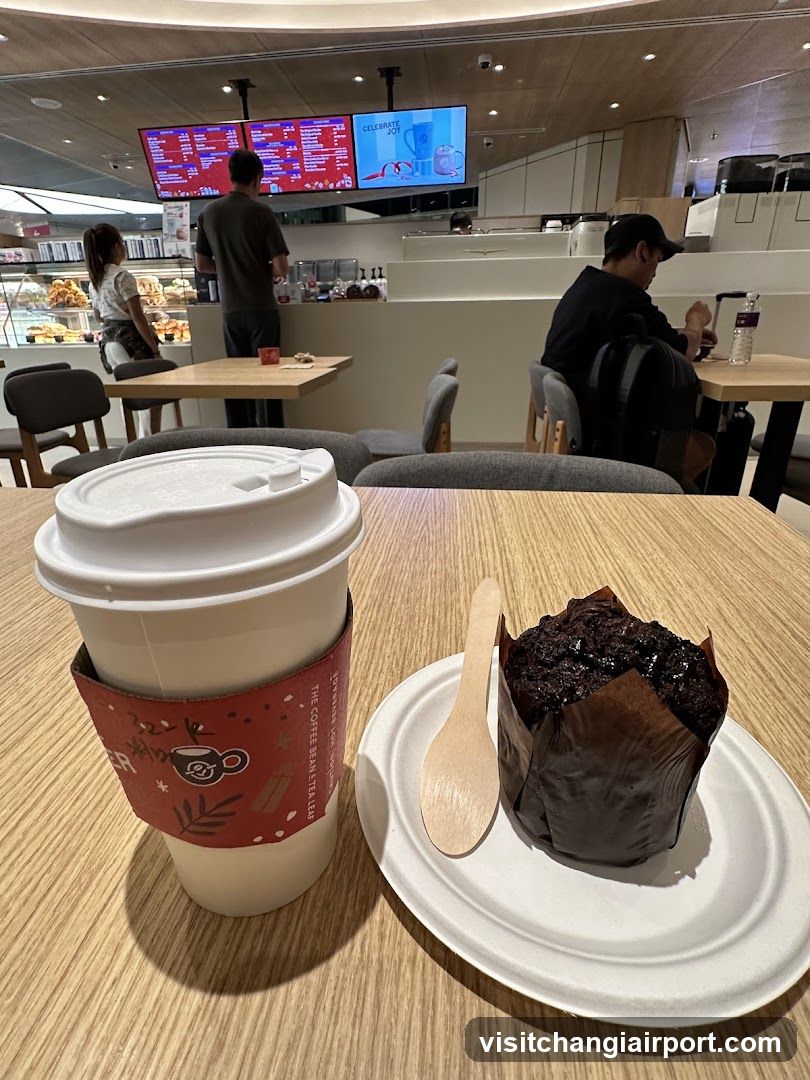 Coffee and Muffin at Cafe Interior