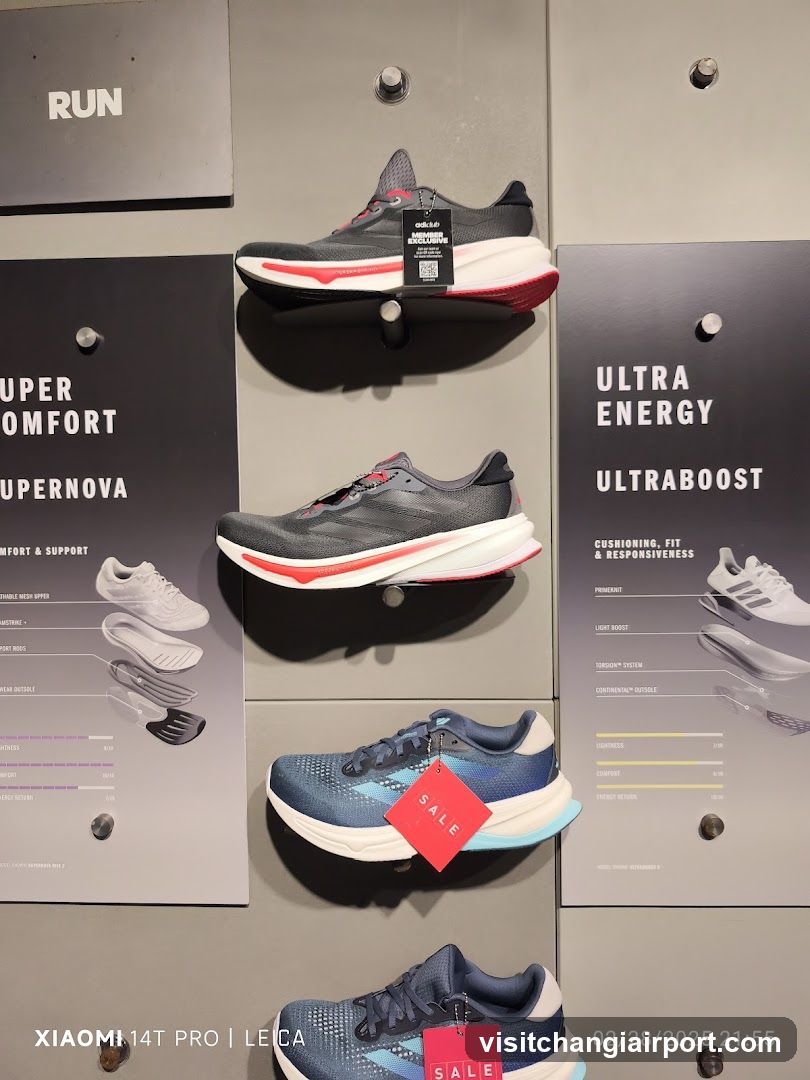 Adidas Running Shoes Display