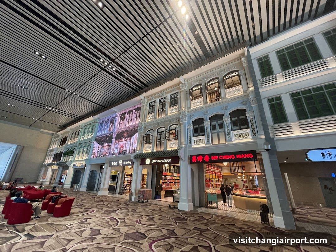 Airport Terminal Interior with Shop Facades