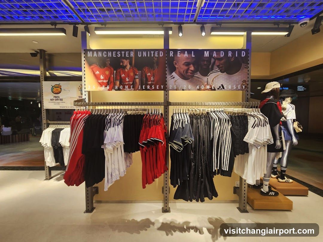 Manchester United and Real Madrid Merchandise Display