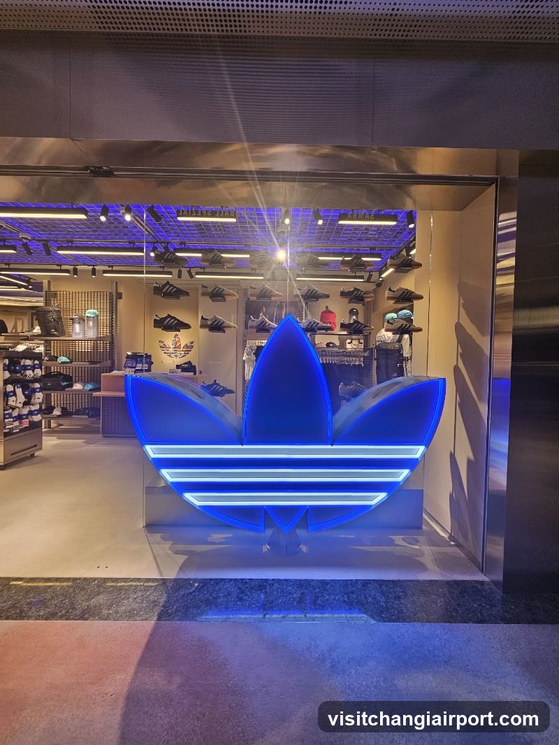 Adidas Storefront with Neon Logo
