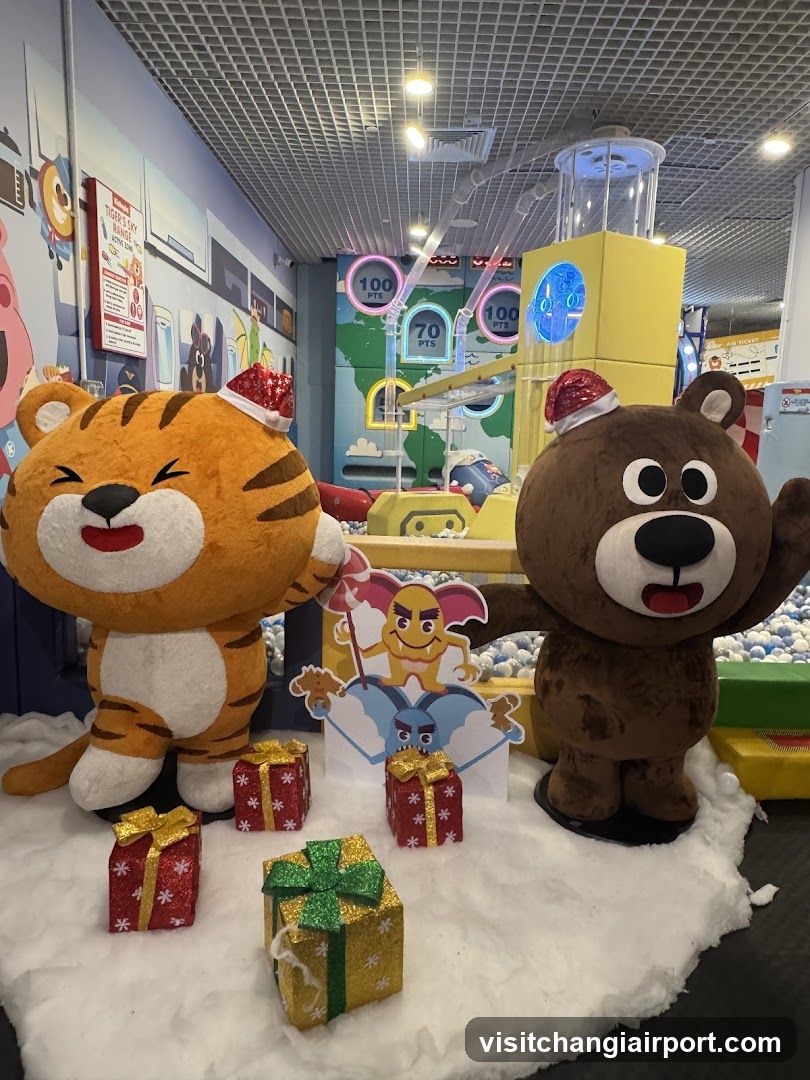 Christmas display in indoor play area